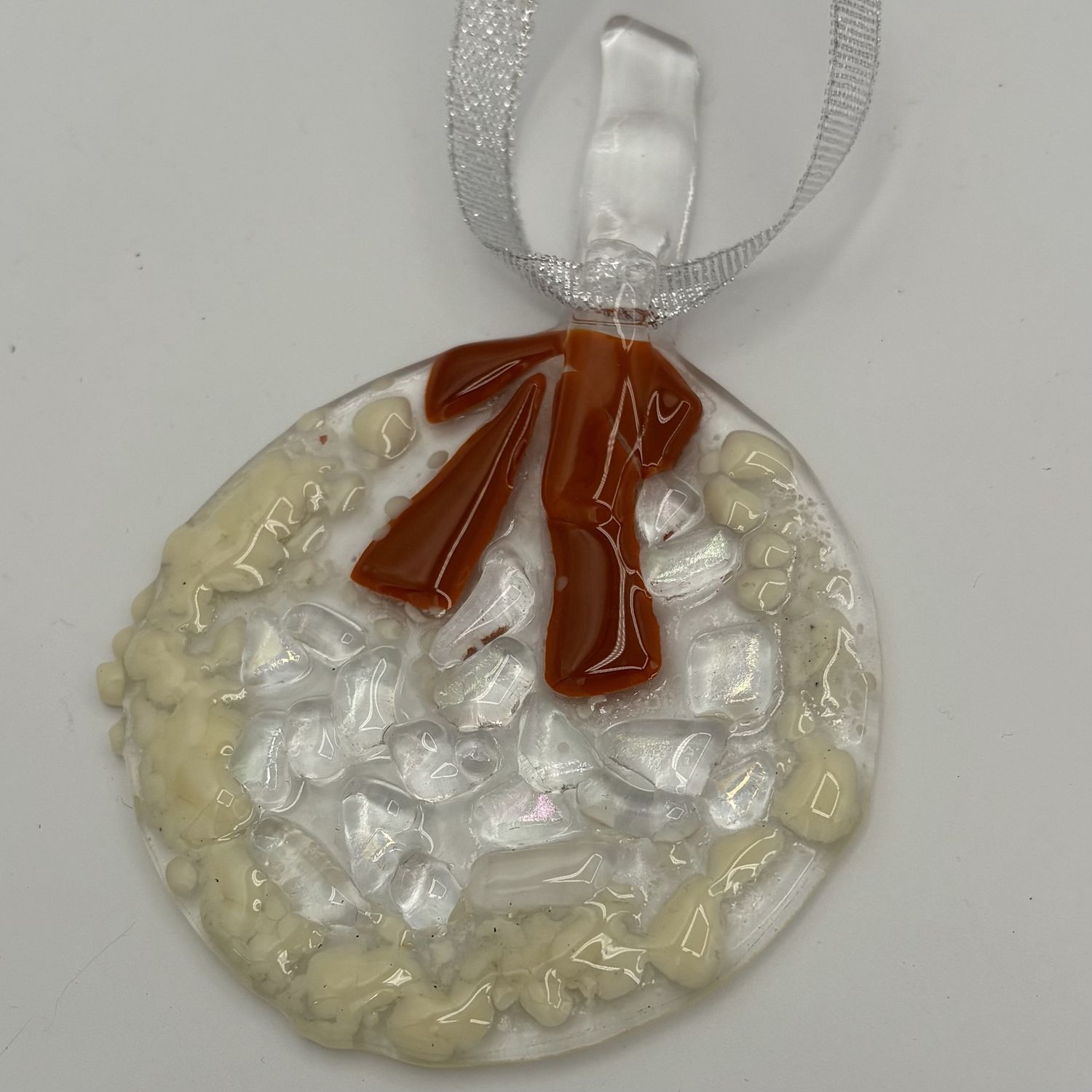 Dale Murphy, Fused Glass Ornament, Brown Wreath