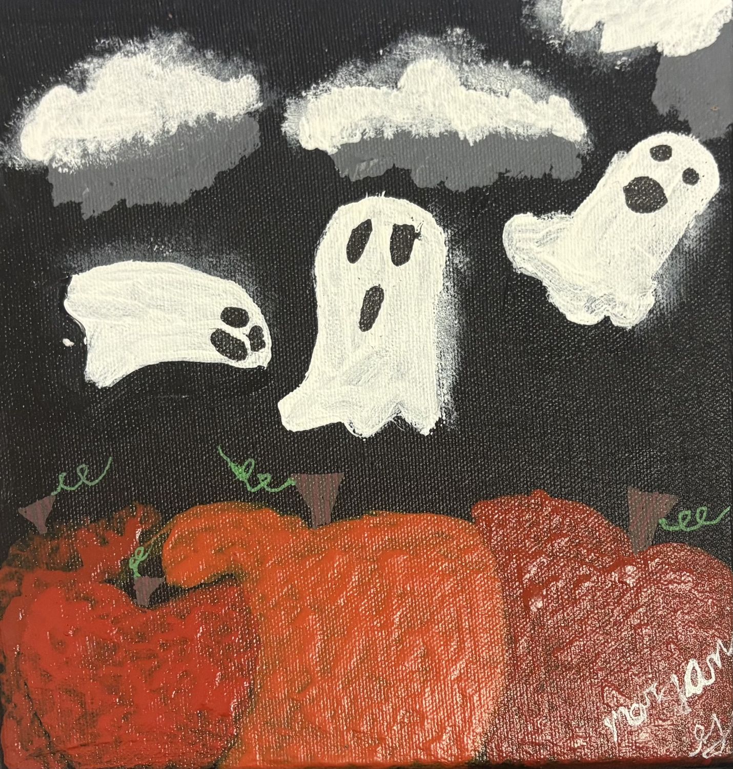 Morgan Gattermeyer, Acrylic on Canvas, &#39;Party at the Pumpkin Patch&#39;
