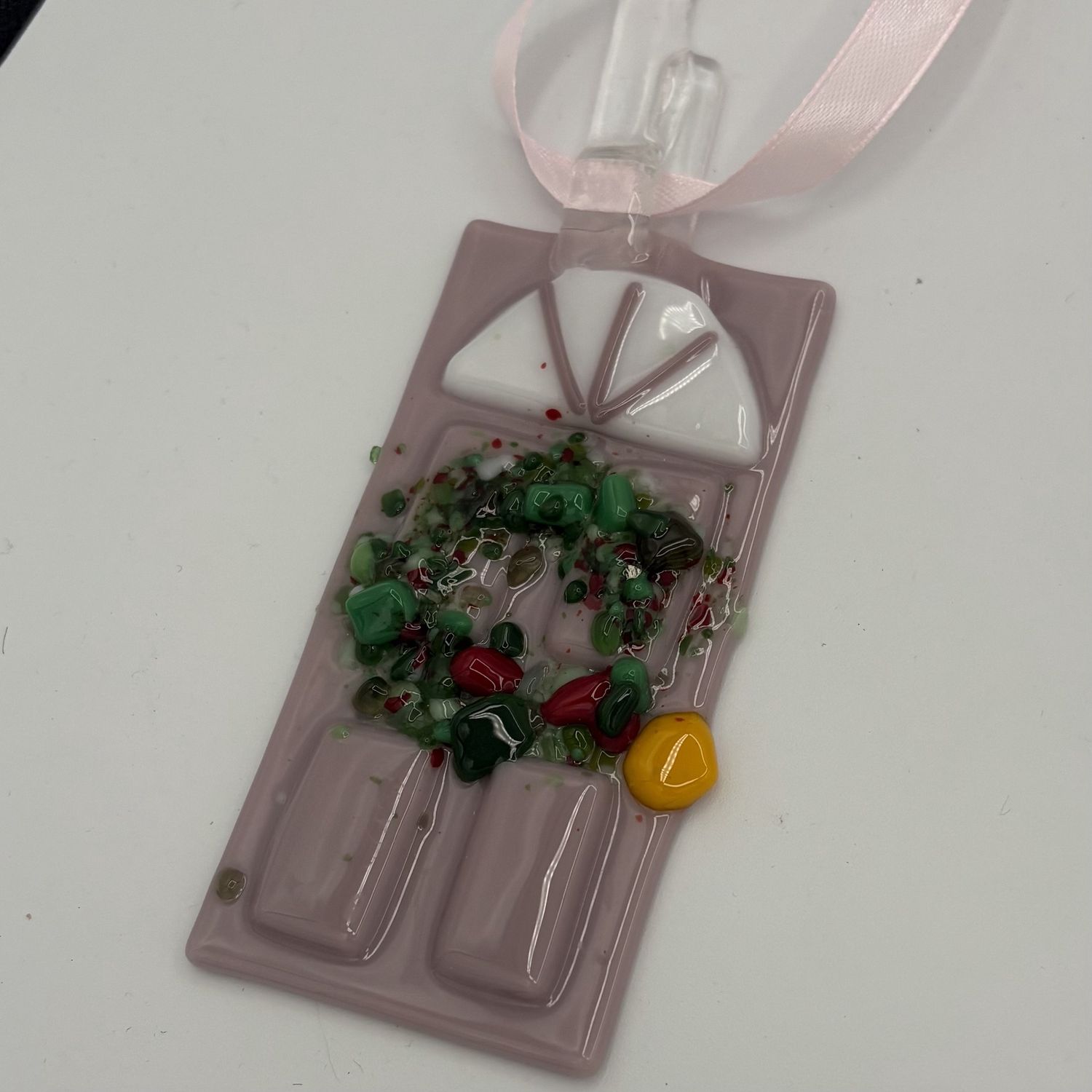 Melissa Jenkins, Fused Glass Ornament, Festive Purple Door