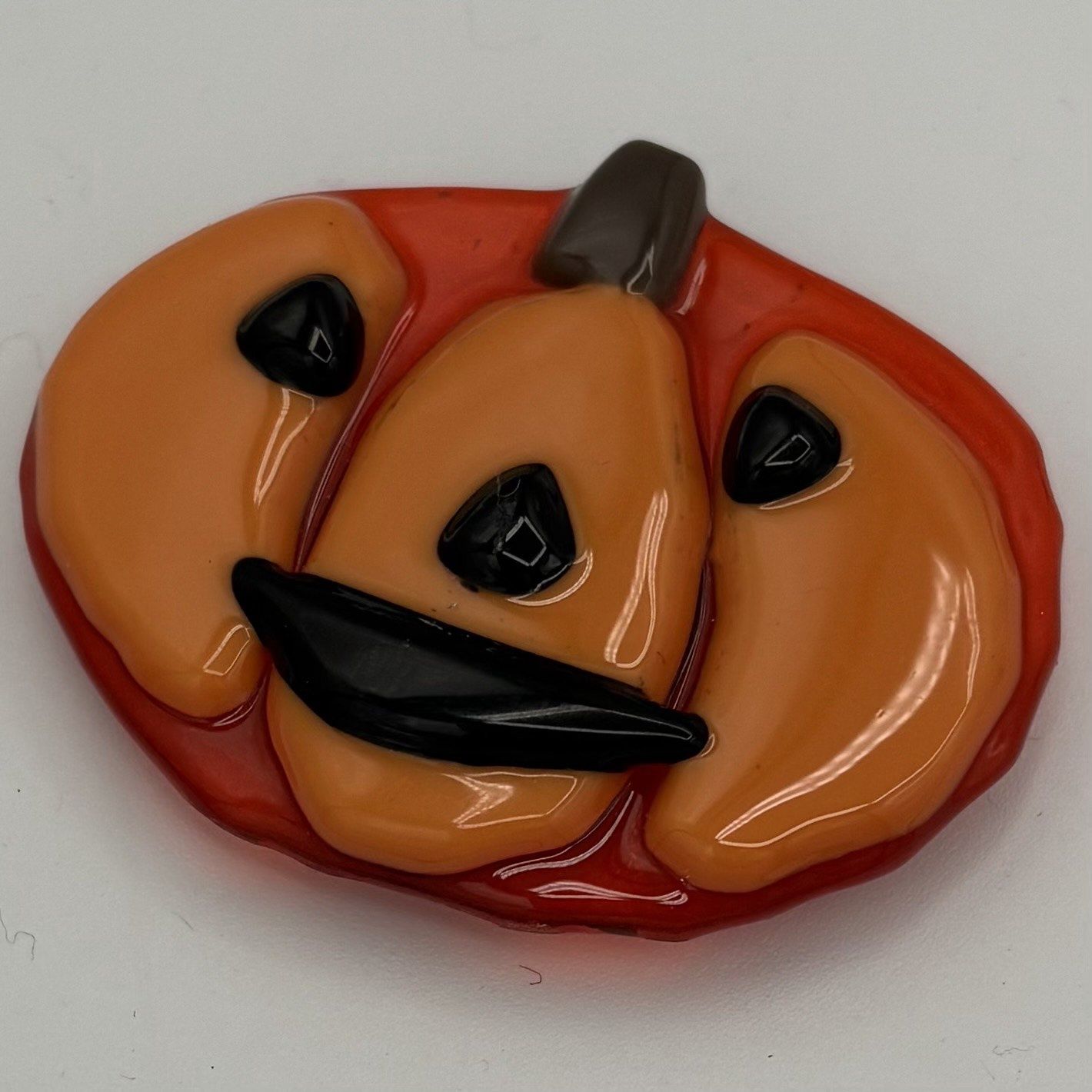 Kenny Needham, Fused Glass Magnet, Happy Jack-O-Lantern 2