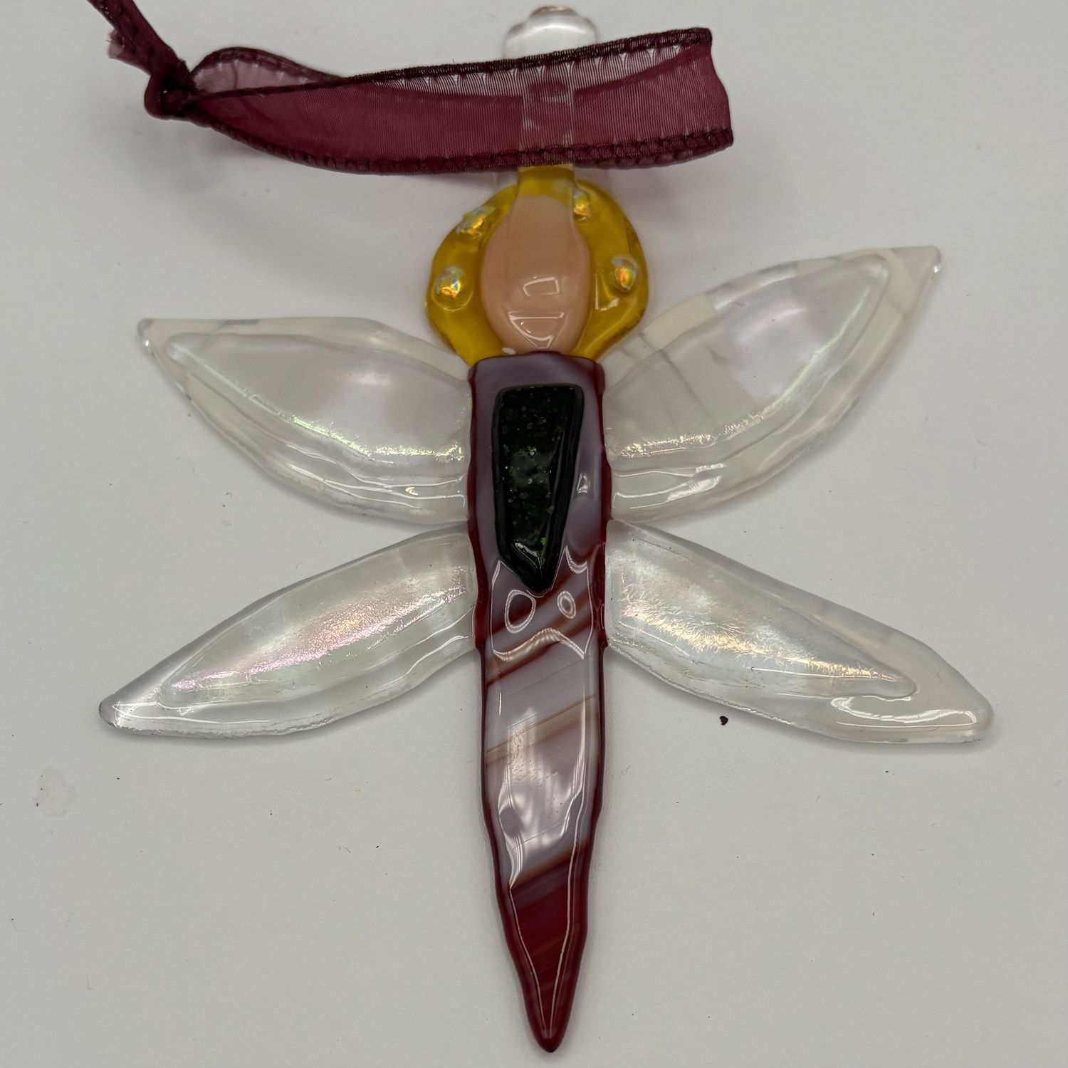 Liz Pfeiffer, Fused Glass Ornament, Red Fairy 2