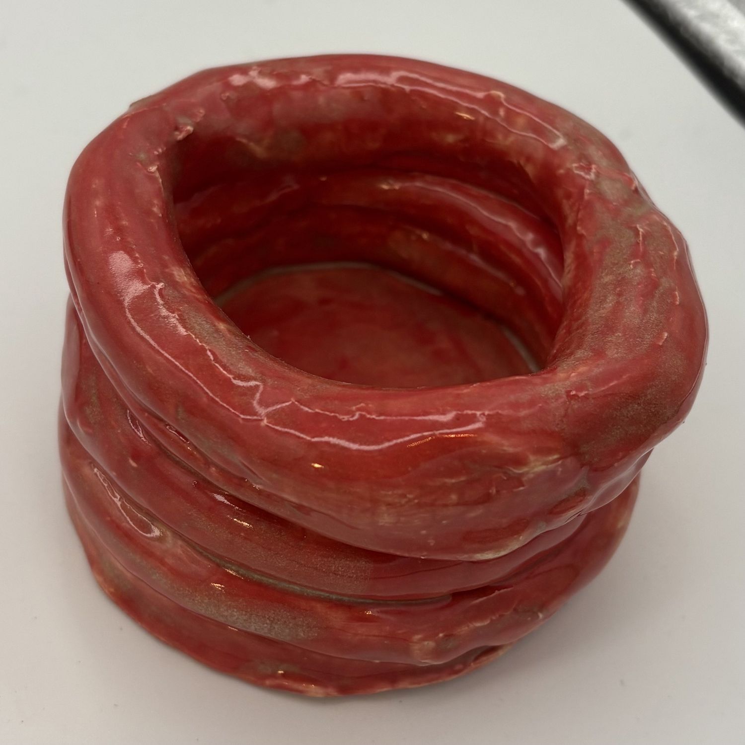 Andrea Walker, Ceramic Container, Orange Lines