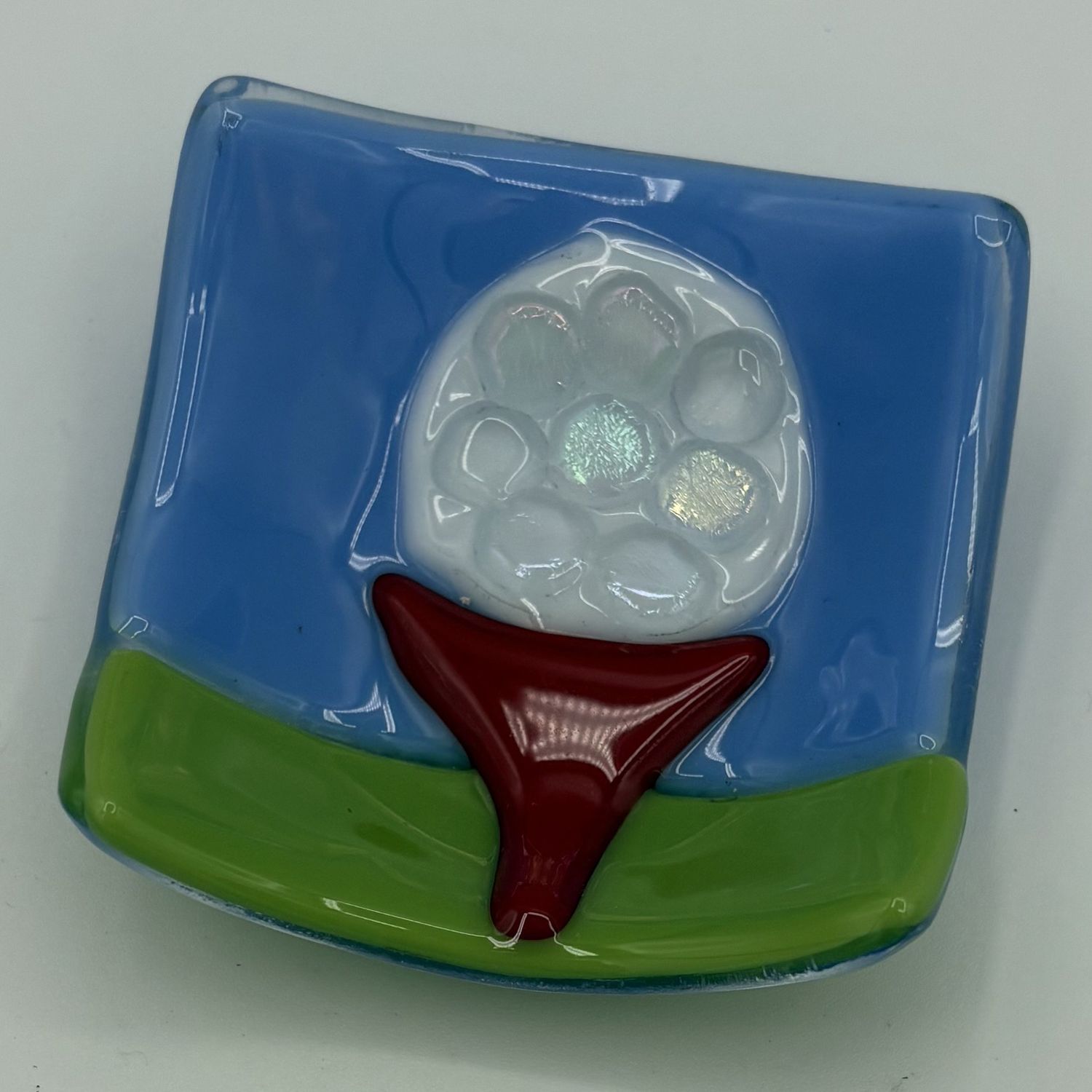 Duane Sparks, Fused Glass Ring Dish, Golf Tee