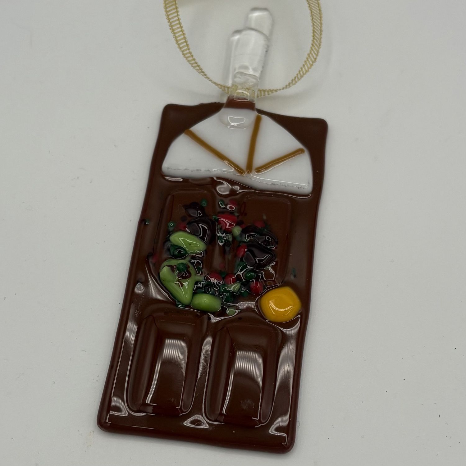 Amy Thompson, Fused Glass Ornament, Dark Brown Door
