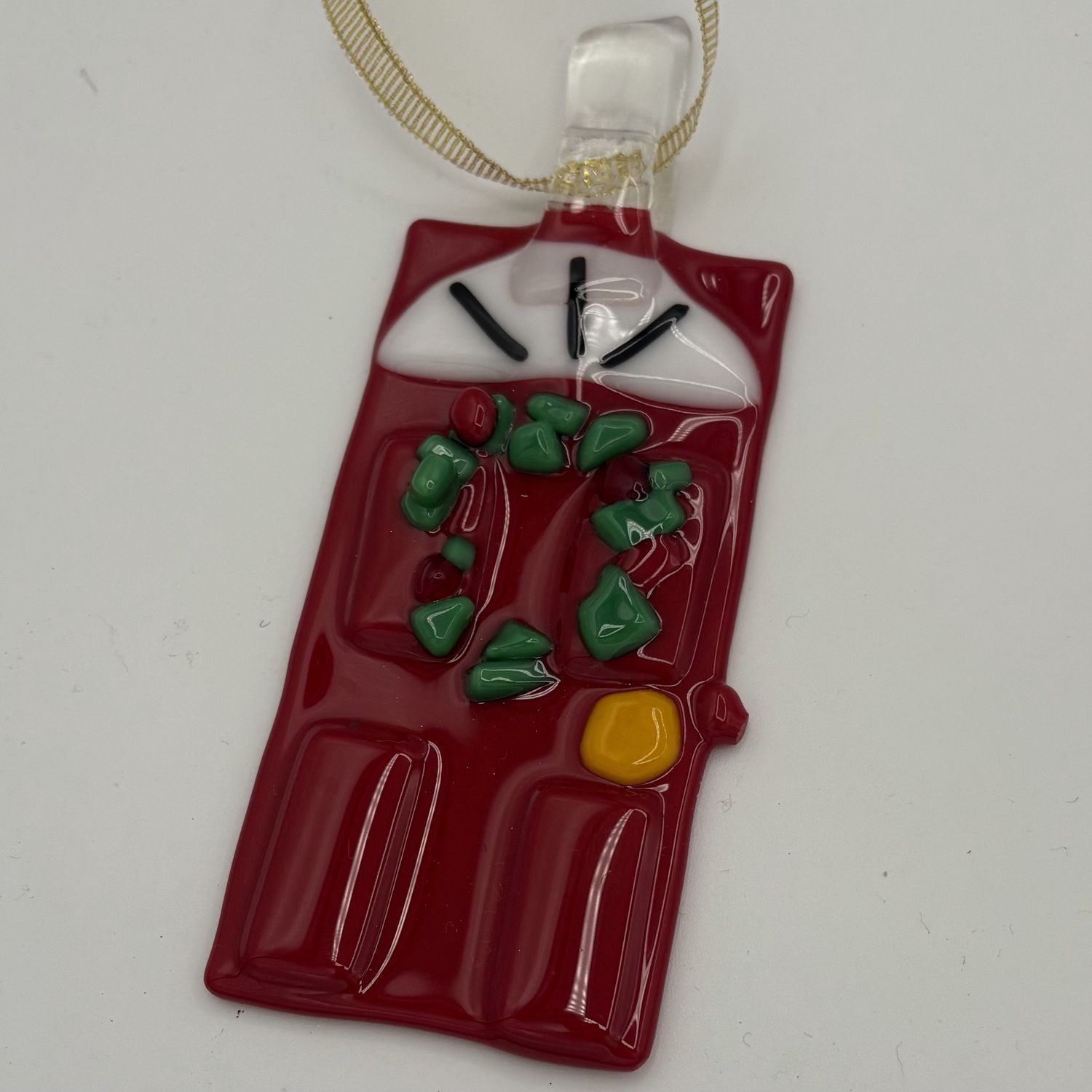 Saul Ray, Fused Glass Ornament, Red Door