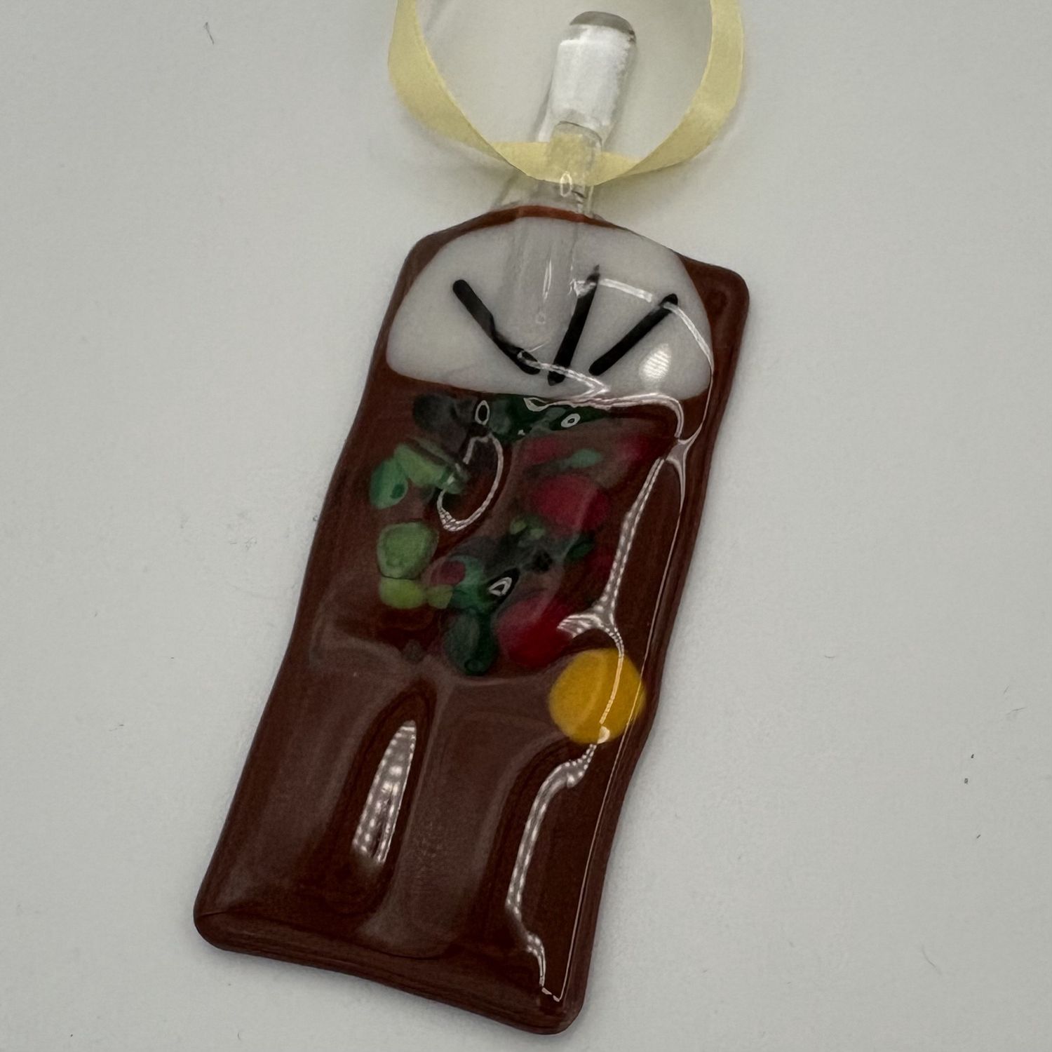 Tammy McCammon, Fused Glass Ornament, Brown Door