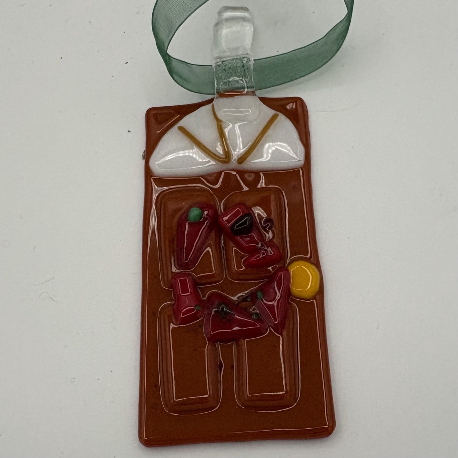 Dale Murphy, Fused Glass Ornament, Brown Door 2