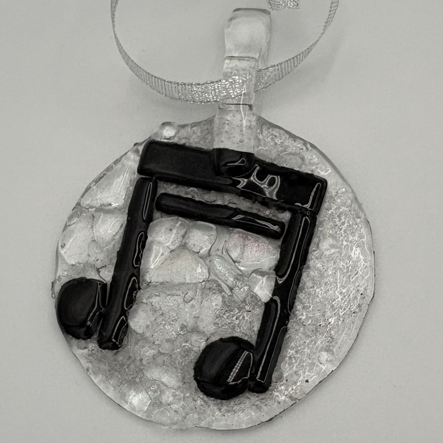 Jessica Bays, Fused Glass Ornament, Music Note