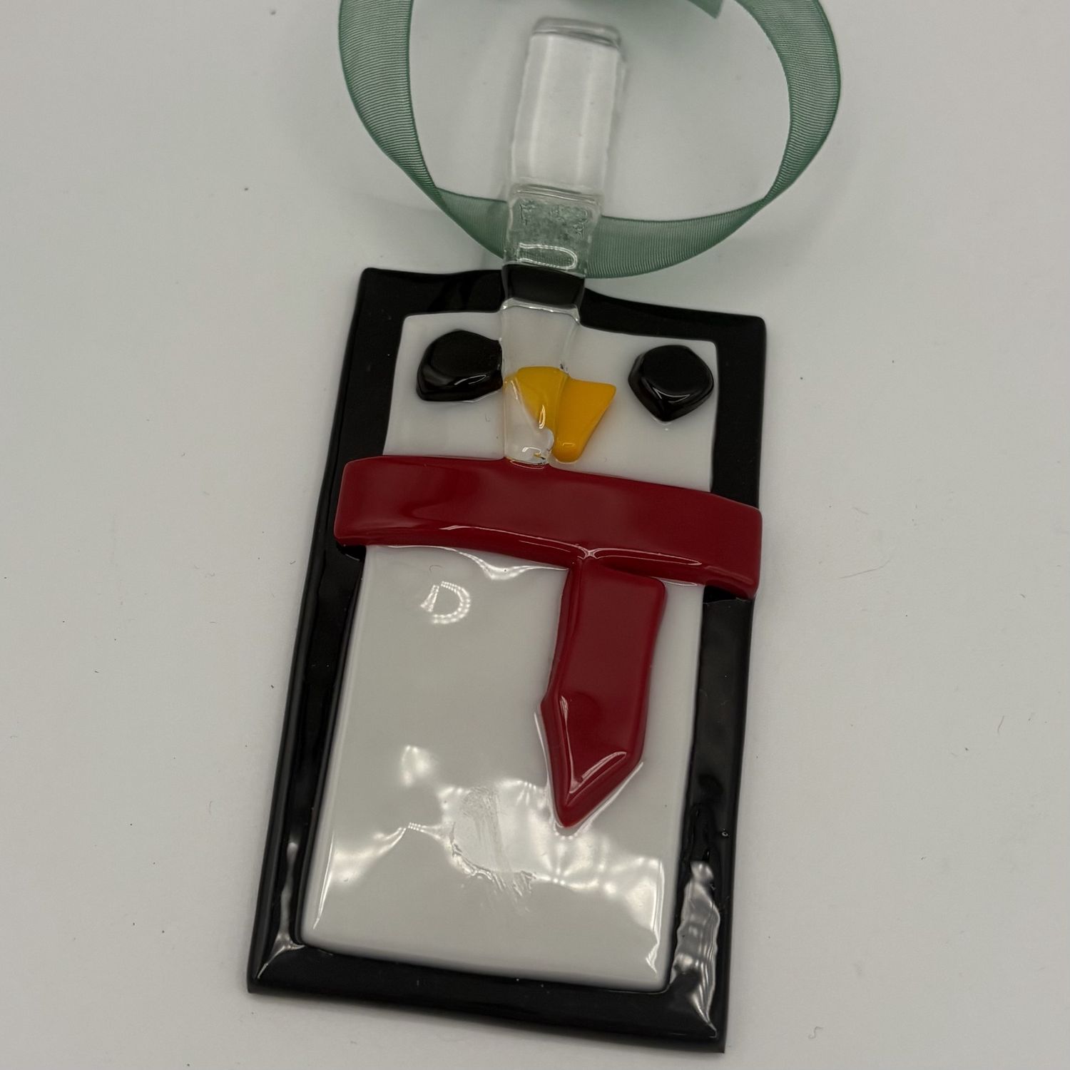 Melissa Powell, Fused Glass Ornament, Chilly Penguin