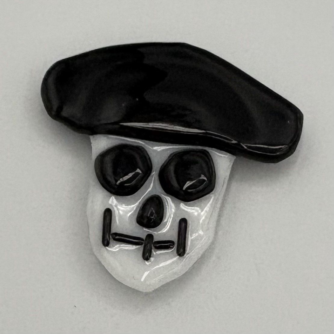 David Patrick, Fused Glass Magnet, Black and White Character