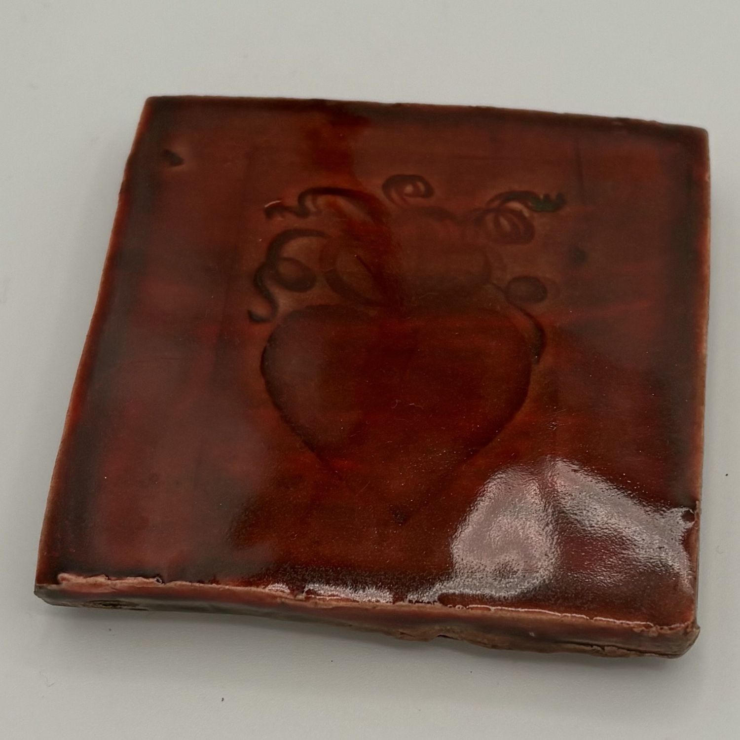 Studio, Ceramic Coaster, Red Ribboned Heart