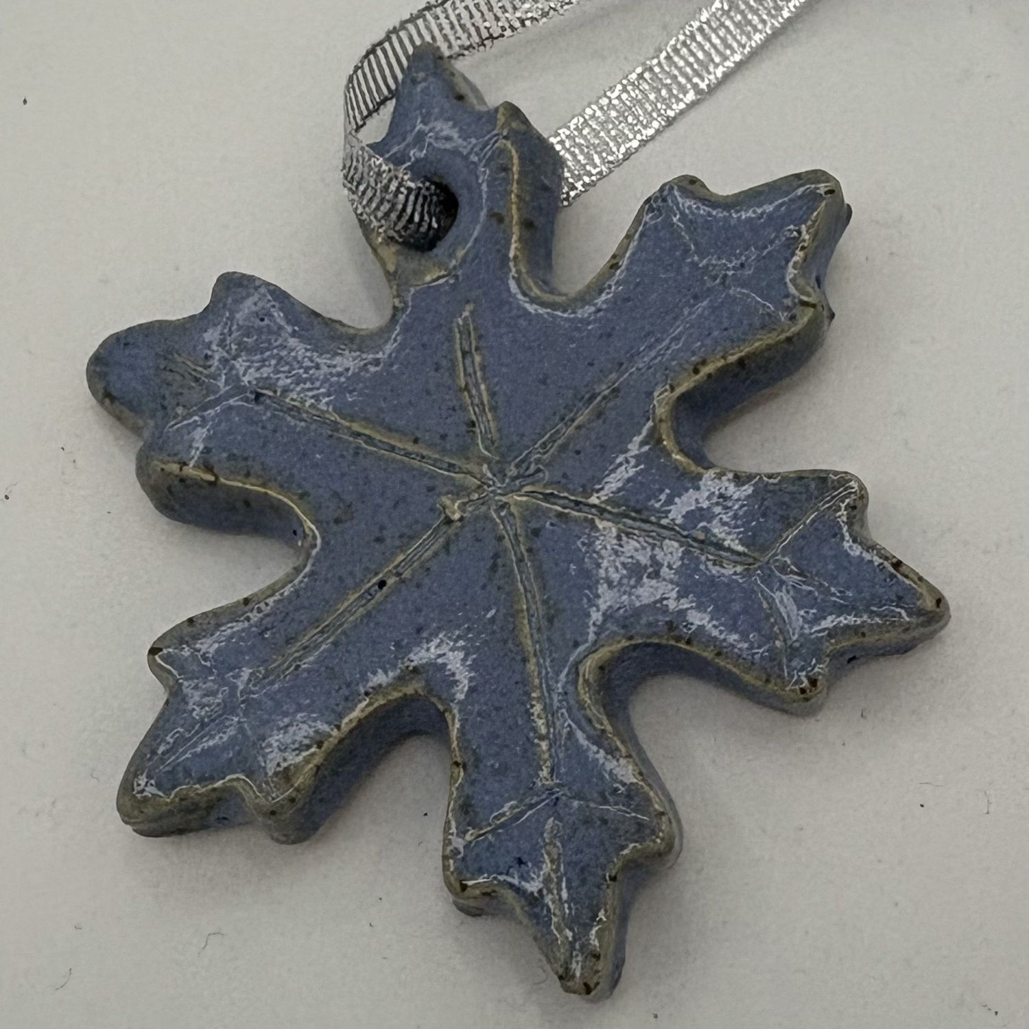 Bobbie Jo Robinson, Ceramic Ornament, Soft Blue Snowflake 1