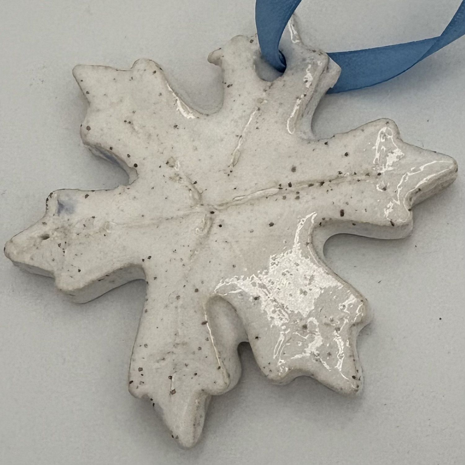 Bobbie Jo Robinson, Ceramic Ornament, White Snowflake