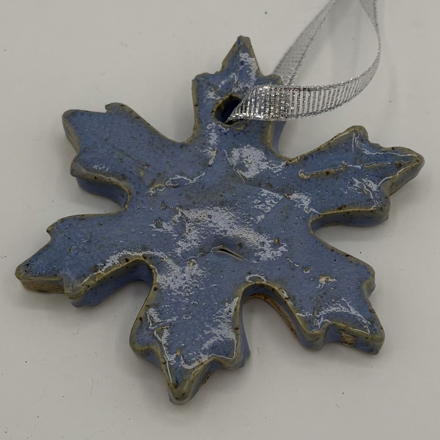 Bobbie Jo Robinson, Ceramic Ornament, Soft Blue Snowflake 2