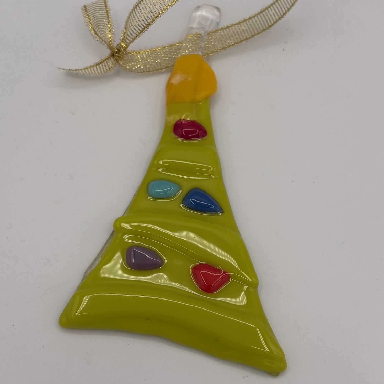 Jessica Bays, Fused Glass Ornament, Colorful Christmas Tree