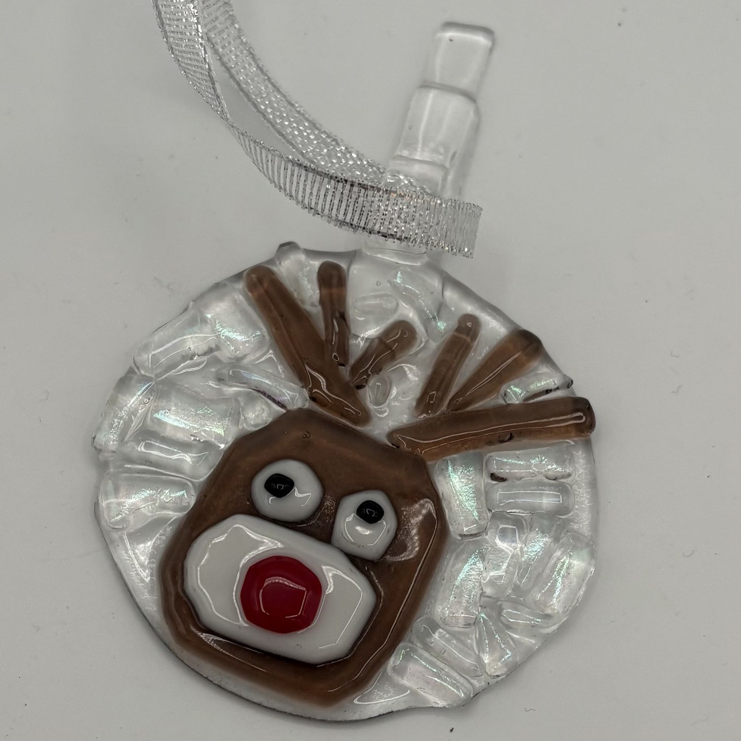 Breanna Allmandinger, Fused Glass Ornament, Rudolph
