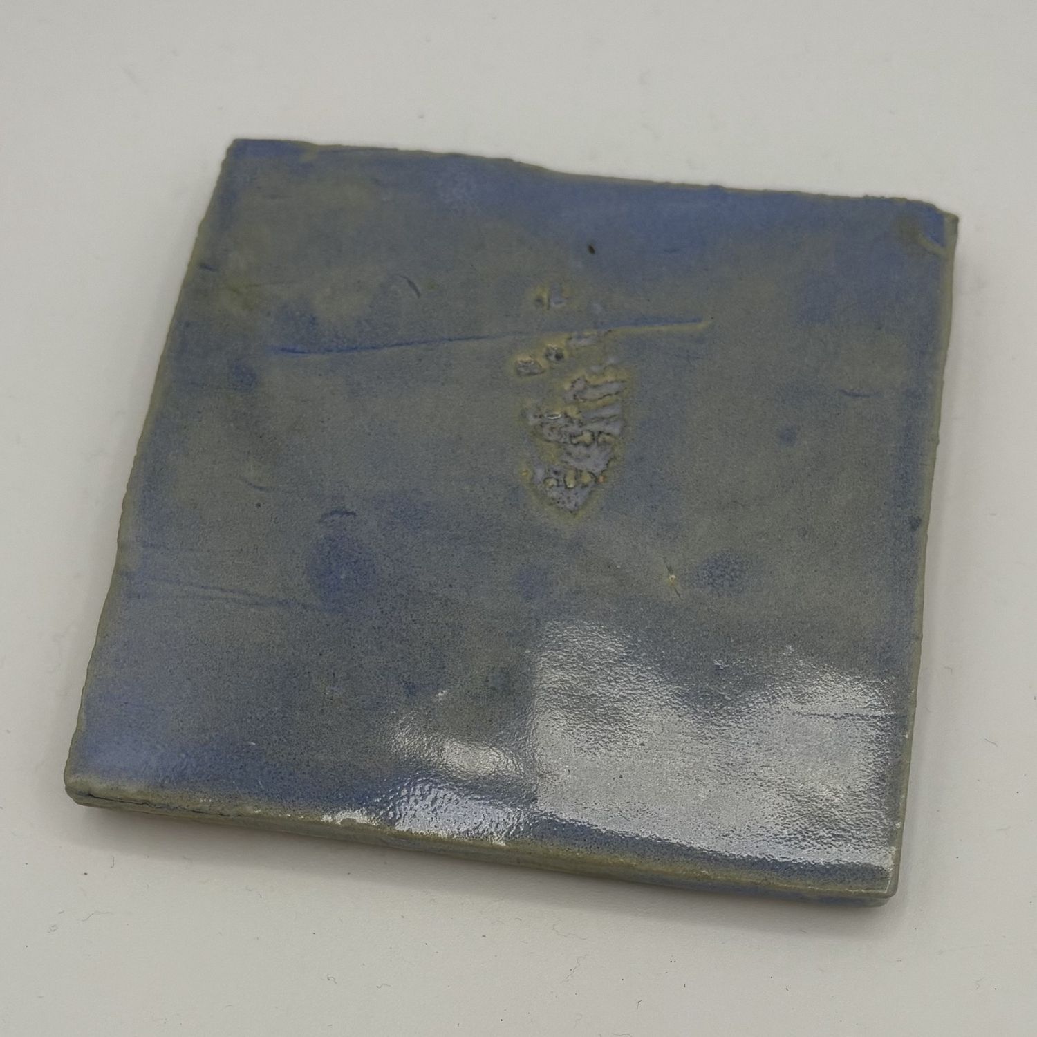 Meredith Bokeno, Ceramic Coaster, Blue Square 4