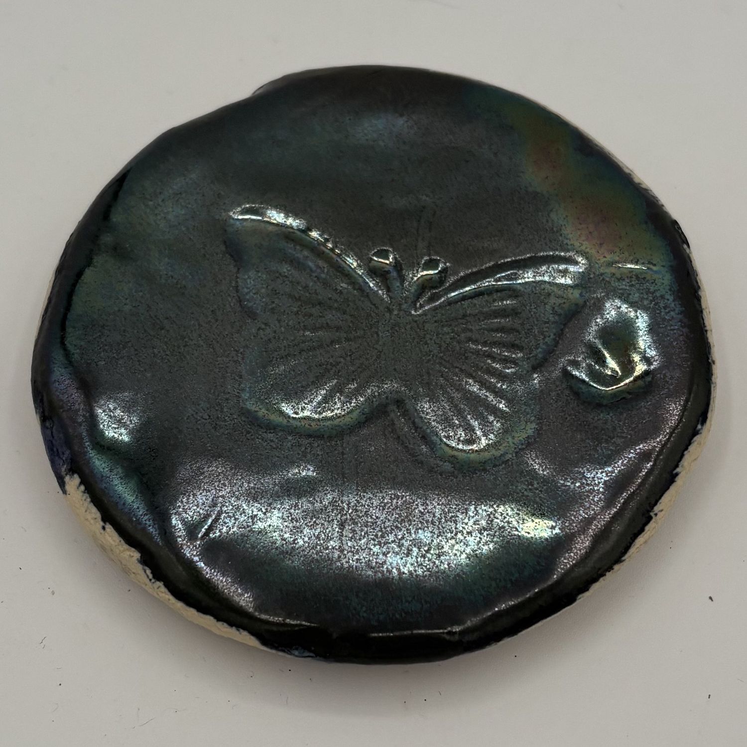 Tammy McCammon, Ceramic Coaster, Butterfly on Green