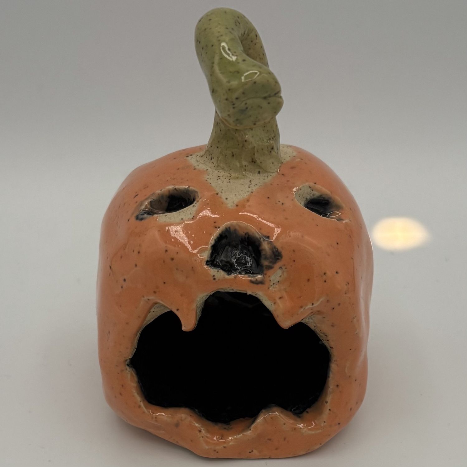 Kara Burgdorf, Ceramic Container, Scary Jack-O-Lantern