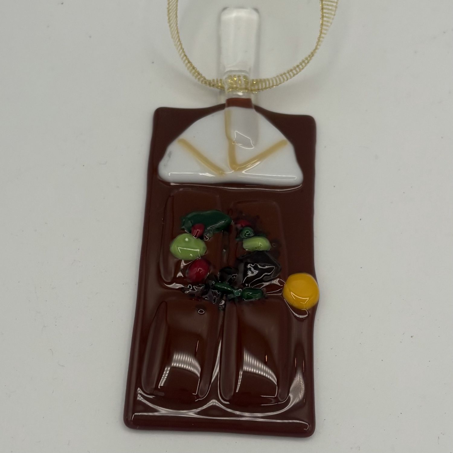 Andrea Walker, Fused Glass Ornament, Brown Door 2