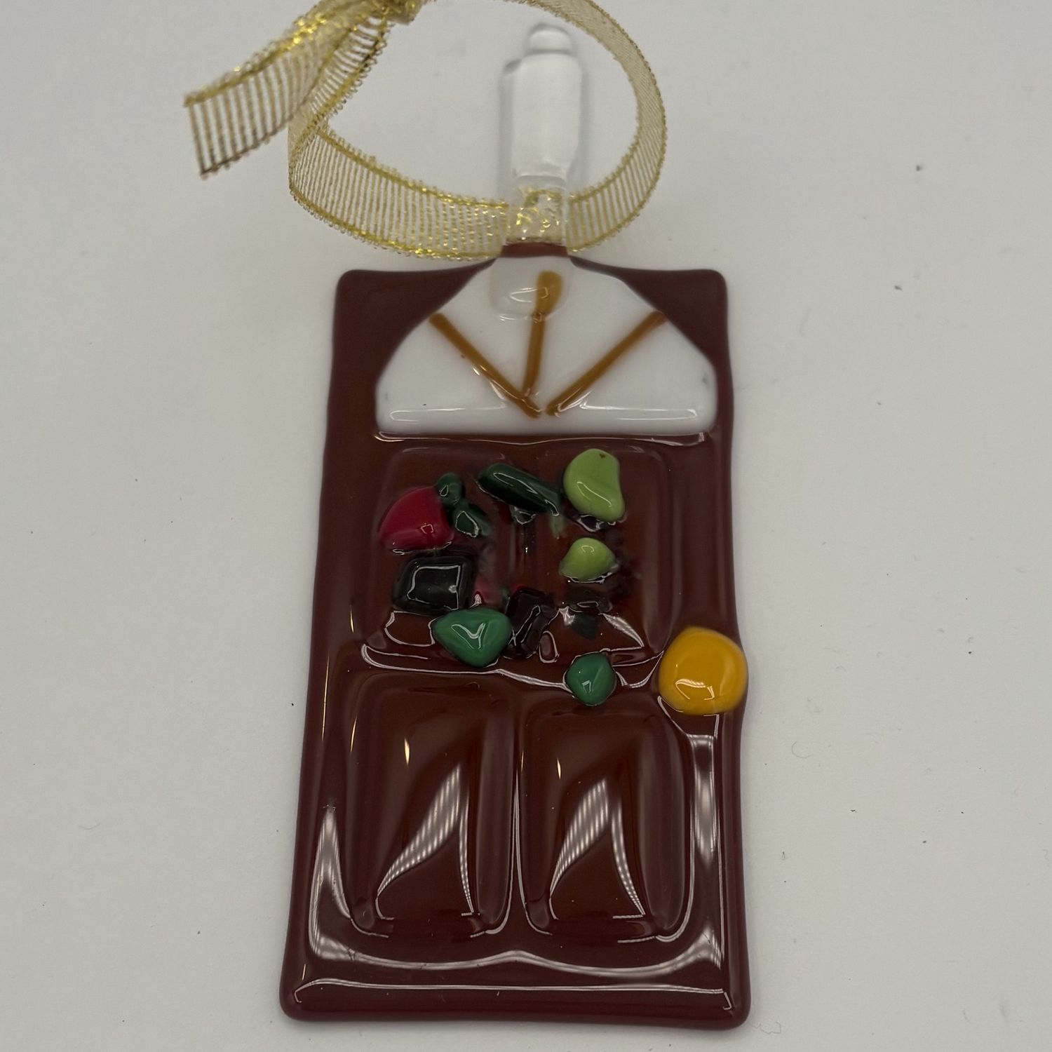 Andrea Walker, Fused Glass Ornament, Brown Door 1