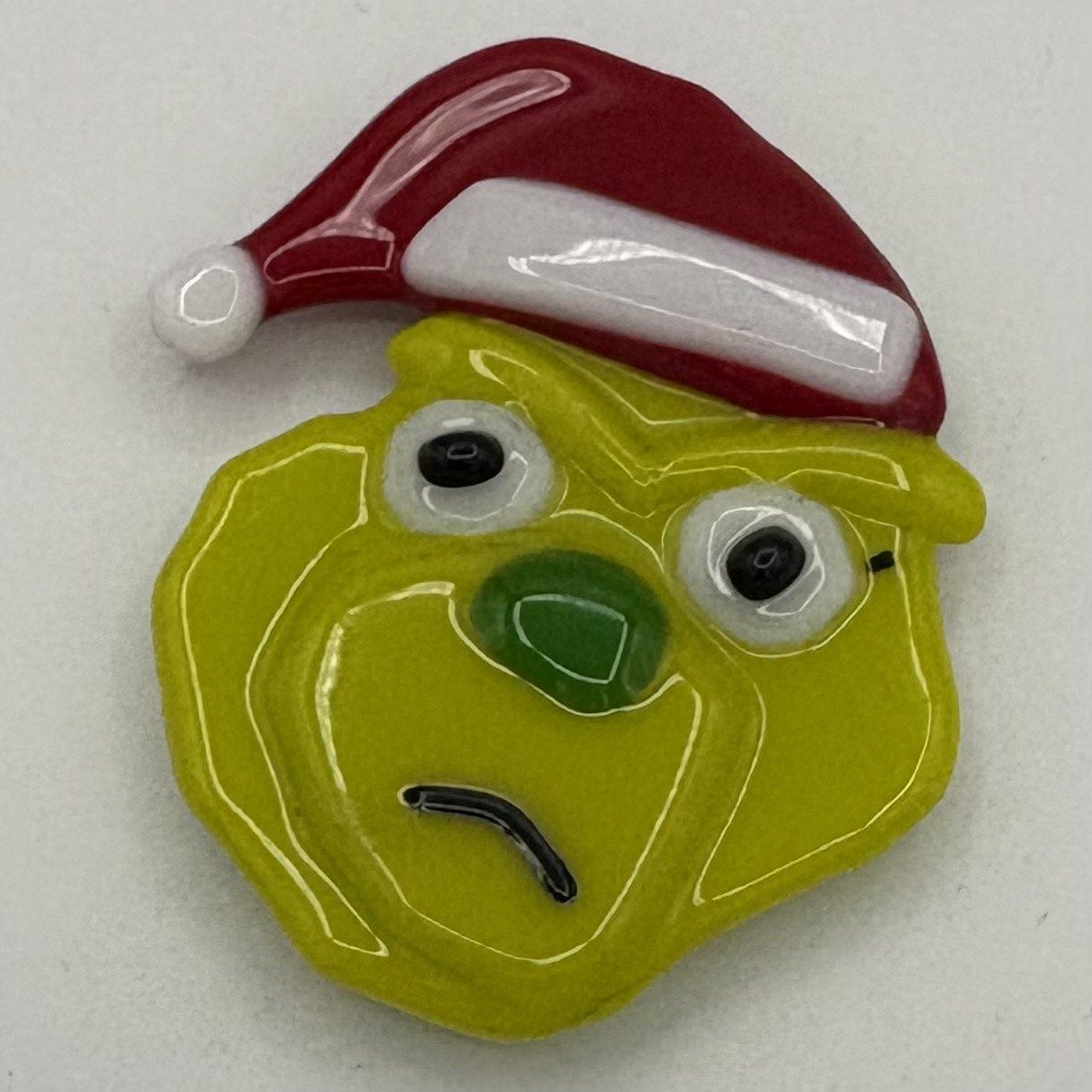 Amy Thompson, Fused Glass Magnet, The Grinch