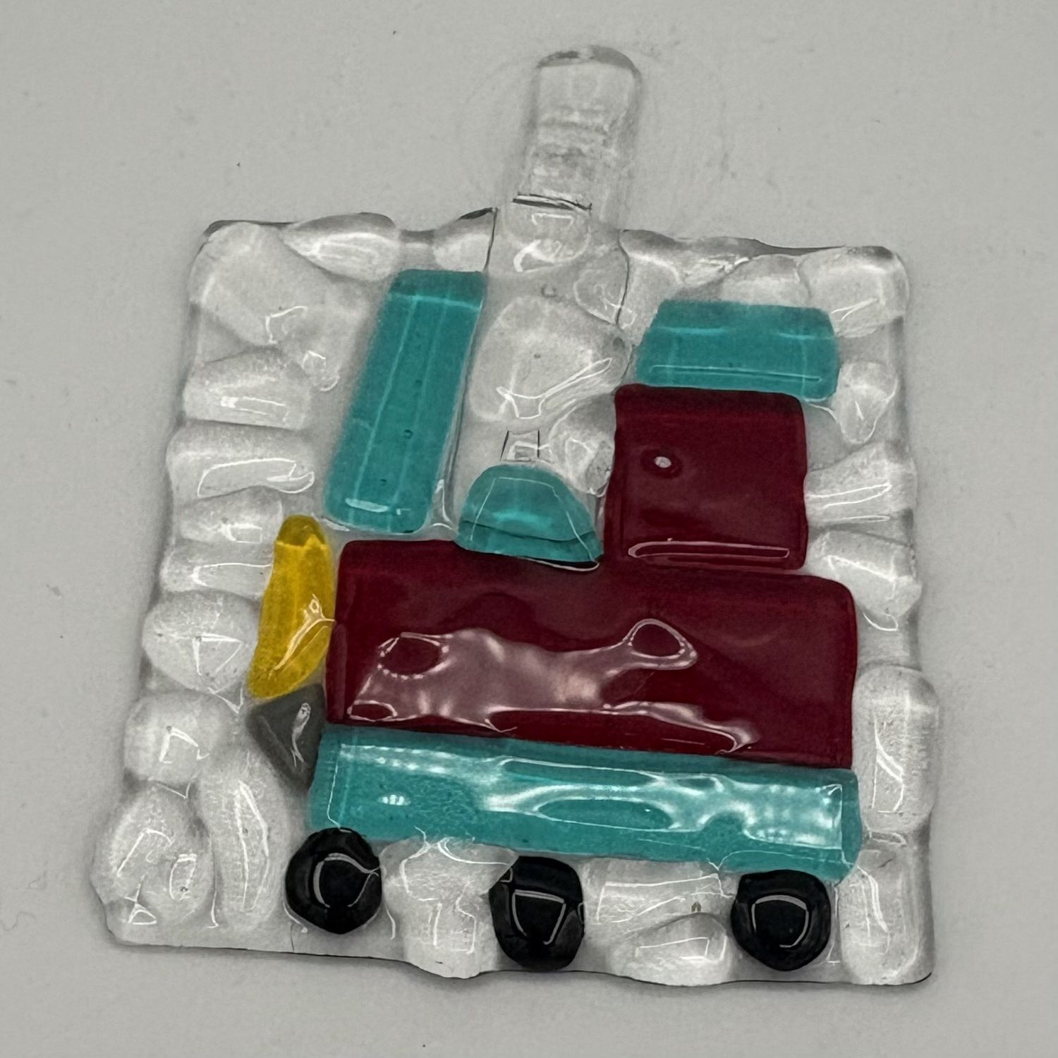 Duane Sparks, Fused Glass Suncatcher, Train
