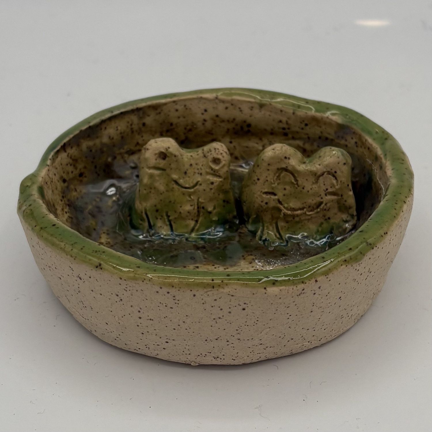 Rebecca Zareski, Ceramic Dish, Froggy Friends