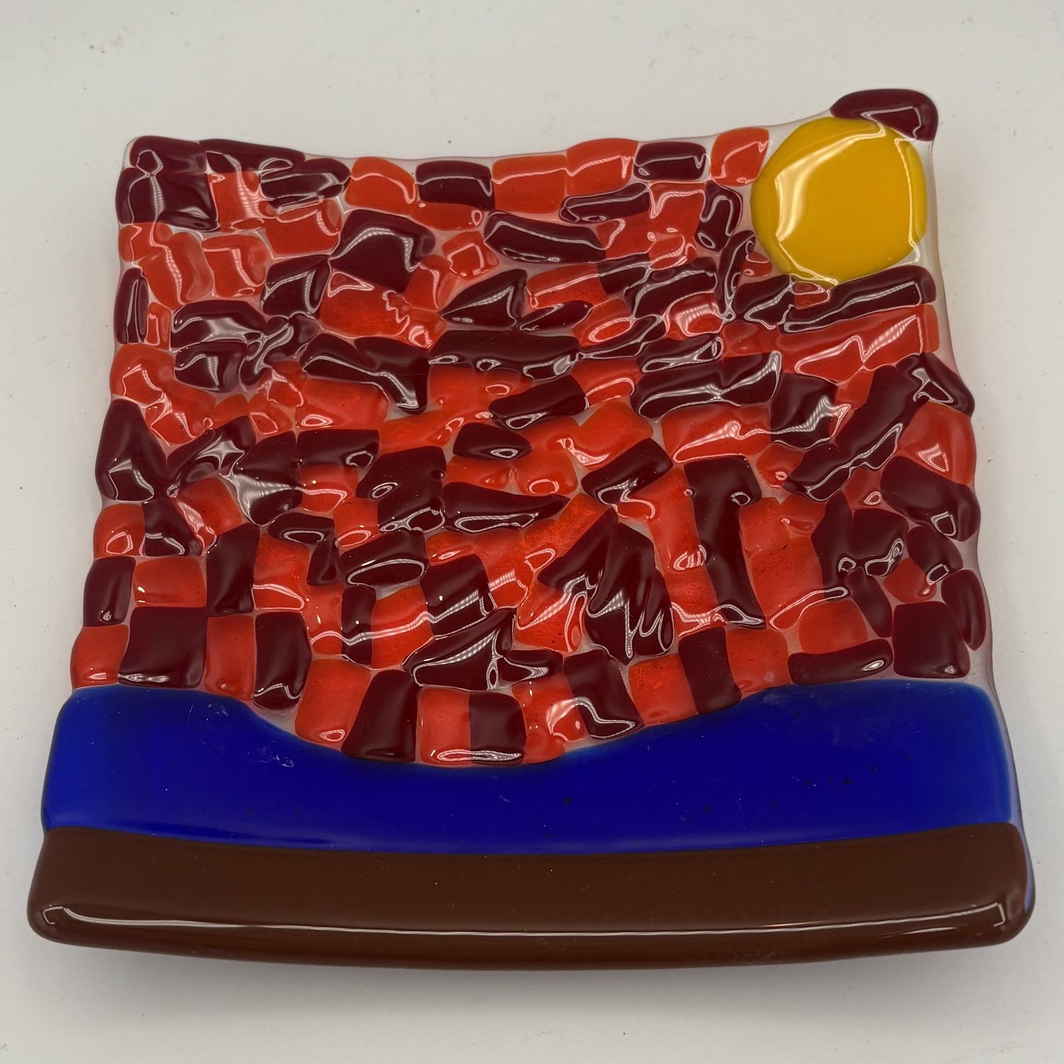 Alaina Weeks, Fused Glass Dish, Sunset