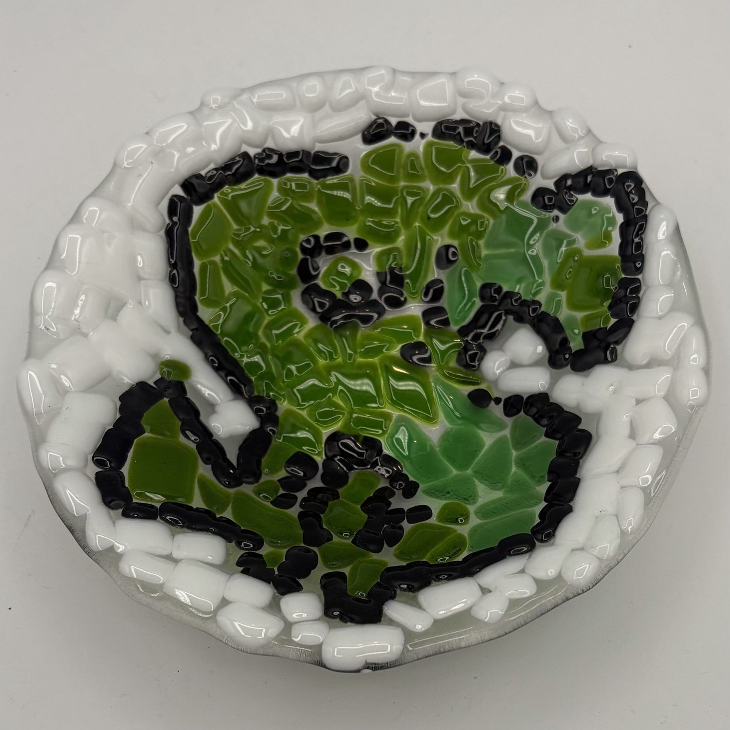 Dionysia Sanchez, Fused Glass Bowl, Money Sign