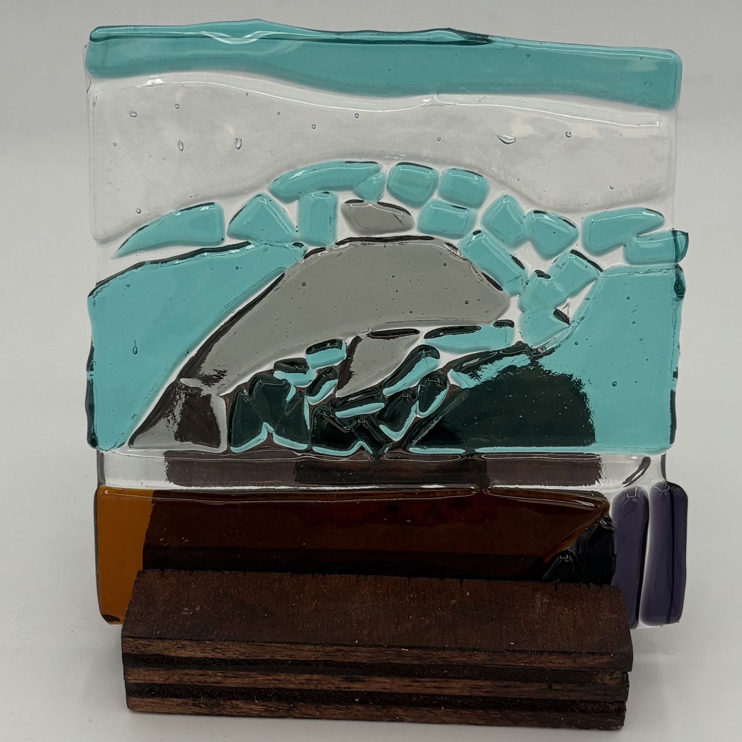 Alaina Weeks, Fused Glass Stand Piece, Dolphin