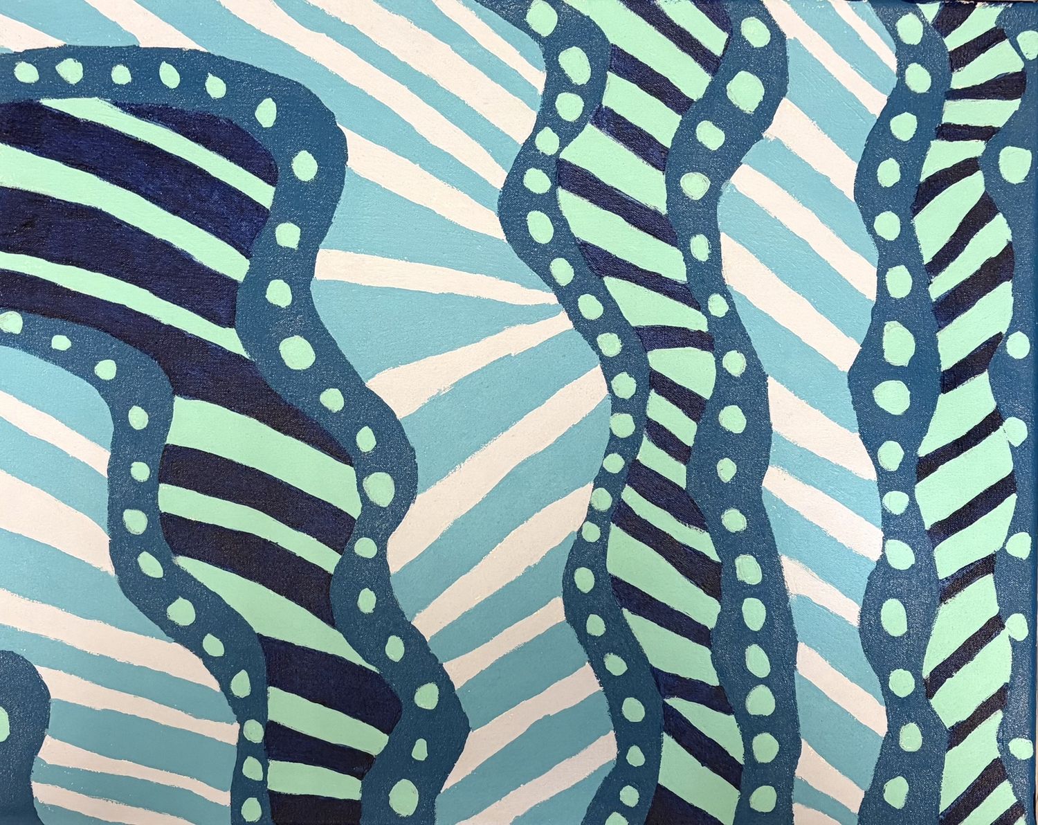 Allison Davis, Acrylic on Canvas, 'Circles and Squiggles'