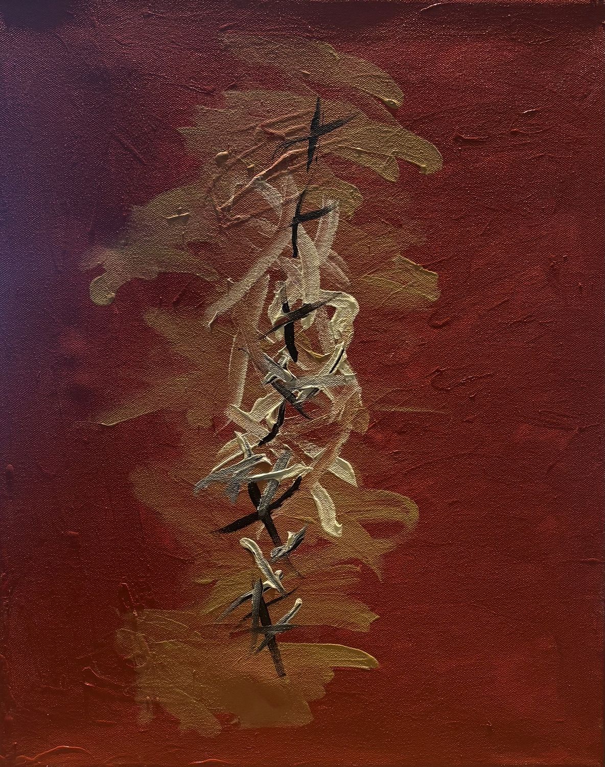 Alphonso Rowe, Acrylic on Canvas, 'Red, Black and White Abstract'