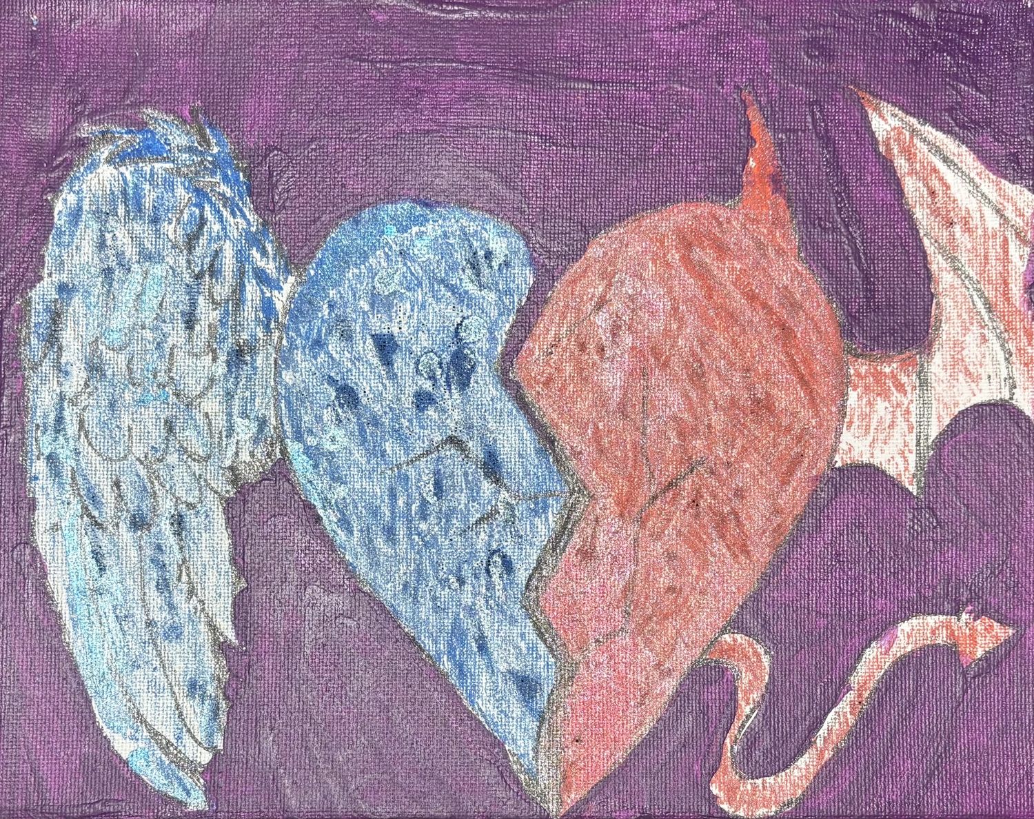 Dionysia Sanchez, Acrylic on Canvas, 'Two Sided Heart'
