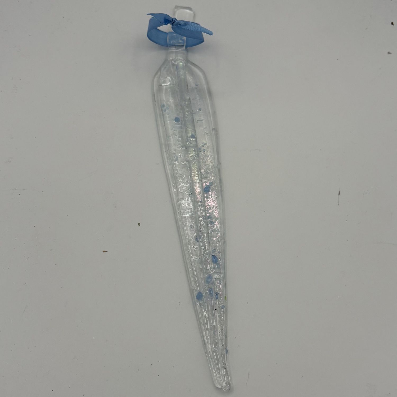 Evan Pohlman, Fused Glass Ornament, Iridescent Icecycle