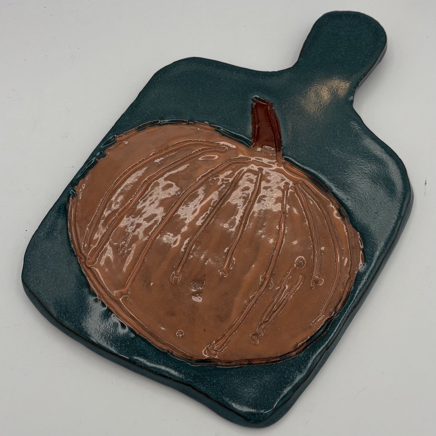 Meredith Bokeno, Ceramic Plate, Pumpkin on Green
