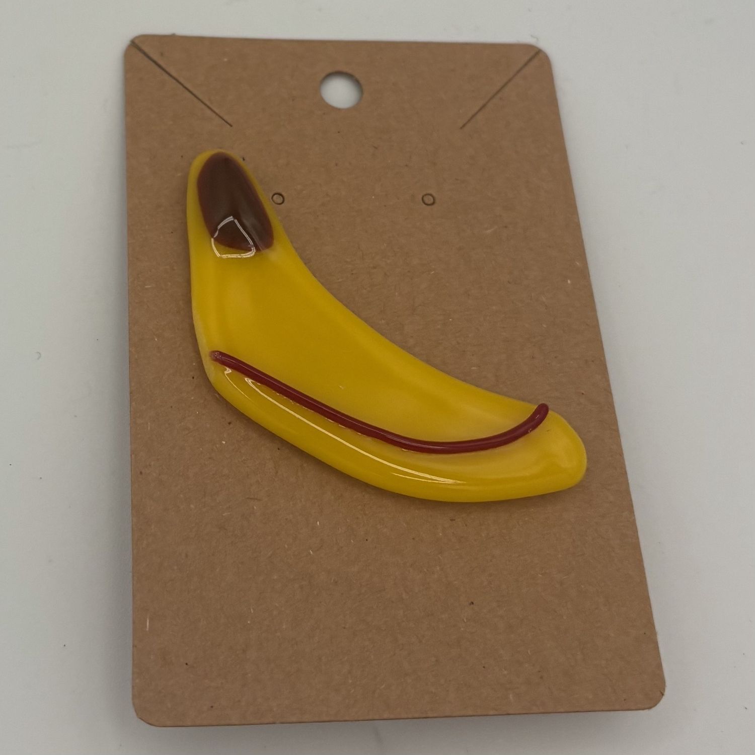 Melissa Powell, Fused Glass Pin, Banana