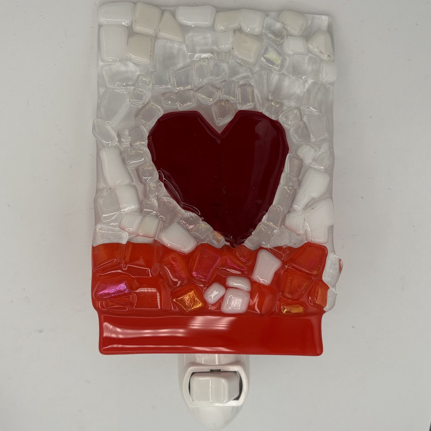 Breanna Allmandinger, Fused Glass Nightlight, Red Heart