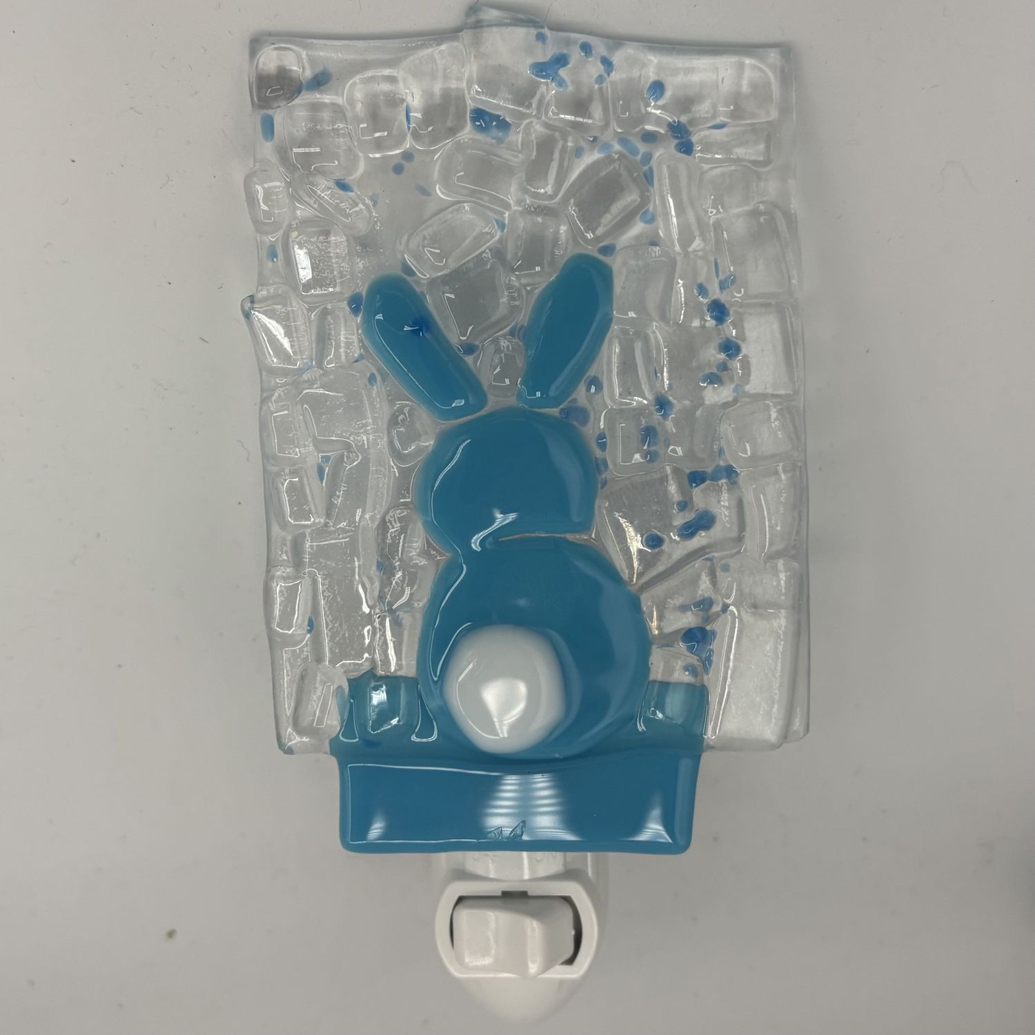 Kara Burgdorf, Fused Glass Nightlight, Blue Bunny
