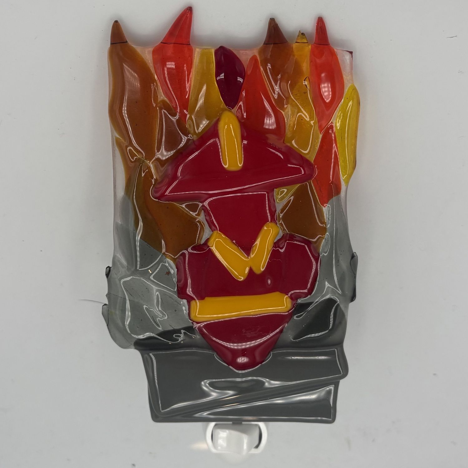 Duane Sparks, Fused Glass Nightlight, Fire Uniform