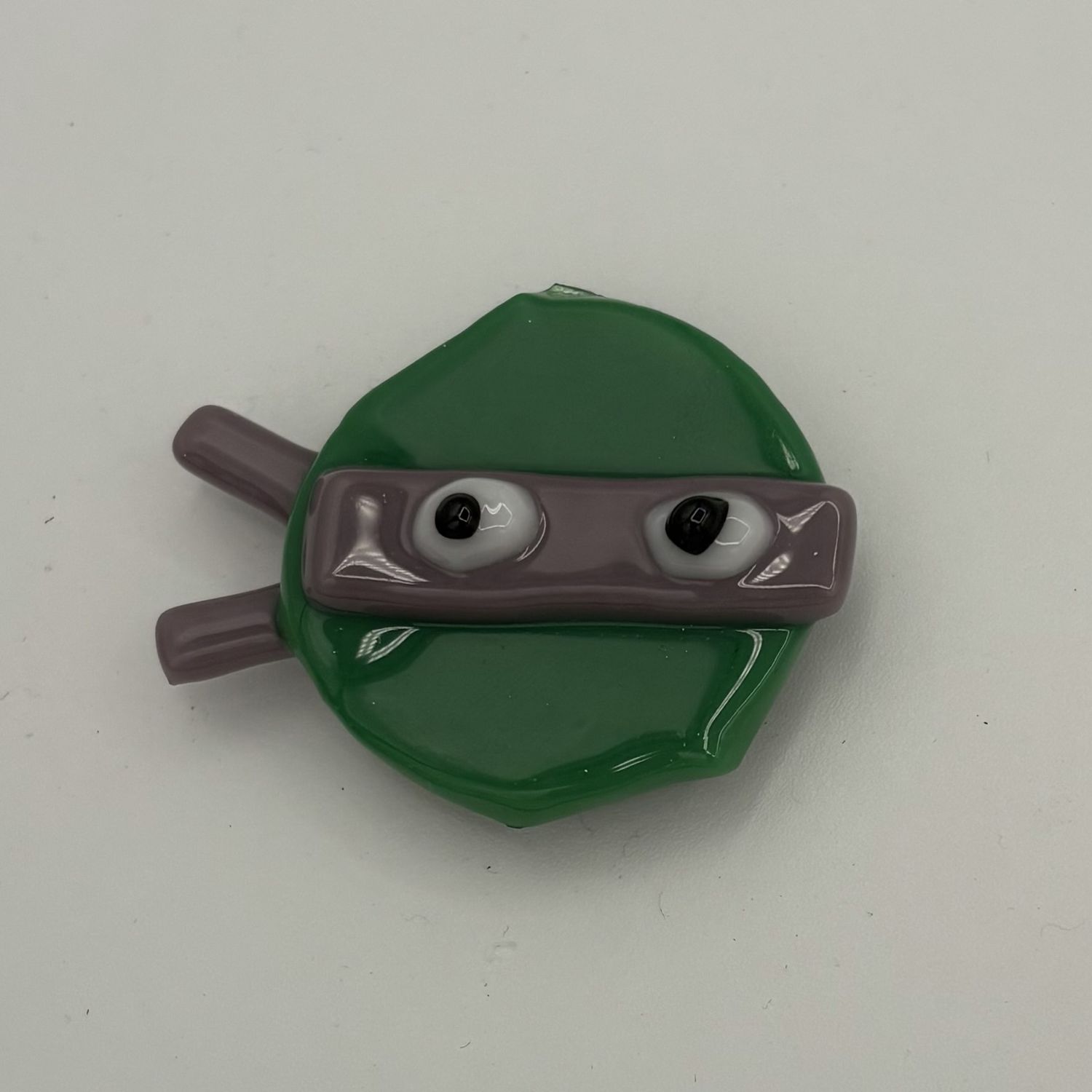 Steve Gall, Fused Glass Magnet, Purple Ninja Turtle