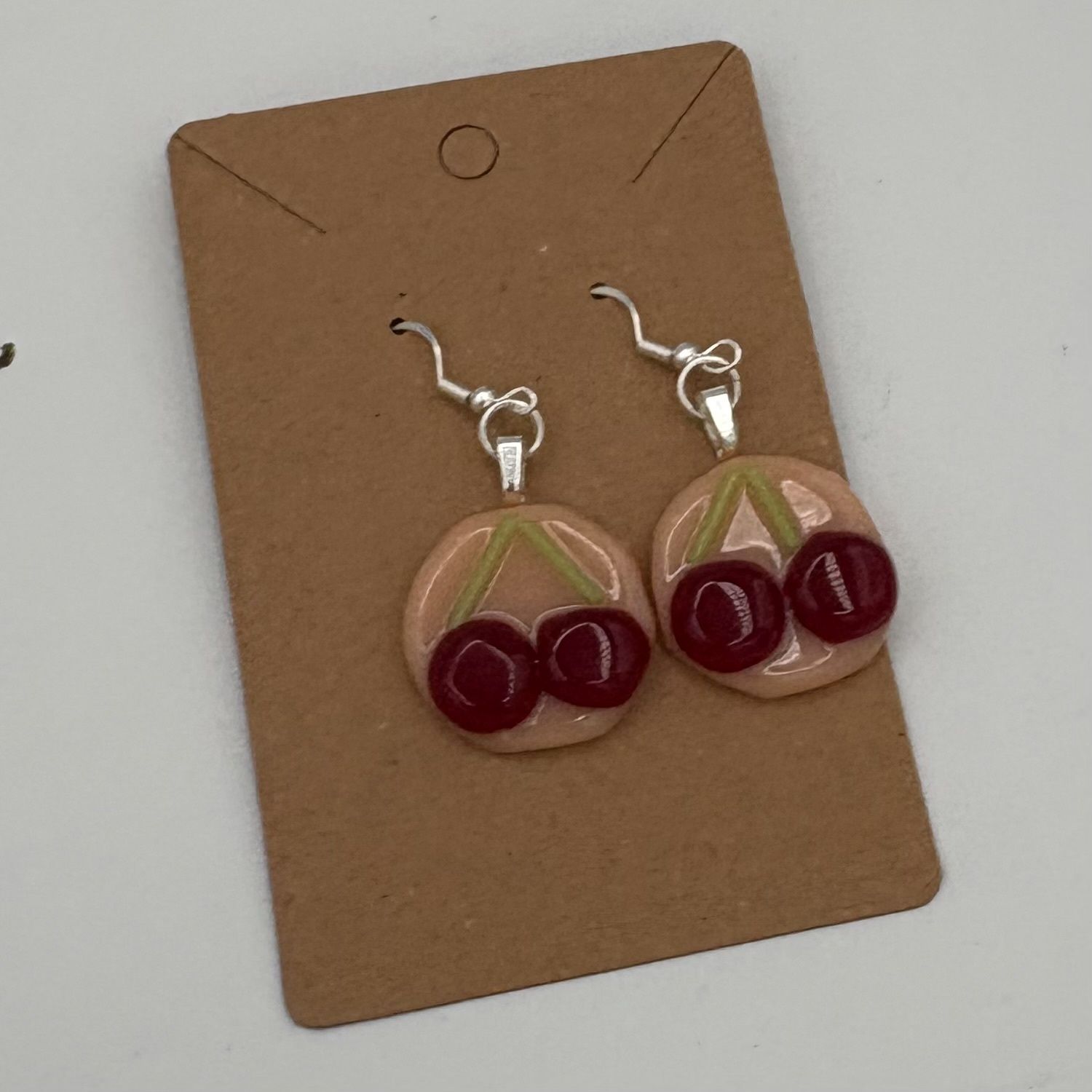 Cassie Sullivan, Fused Glass Earrings, Cherries