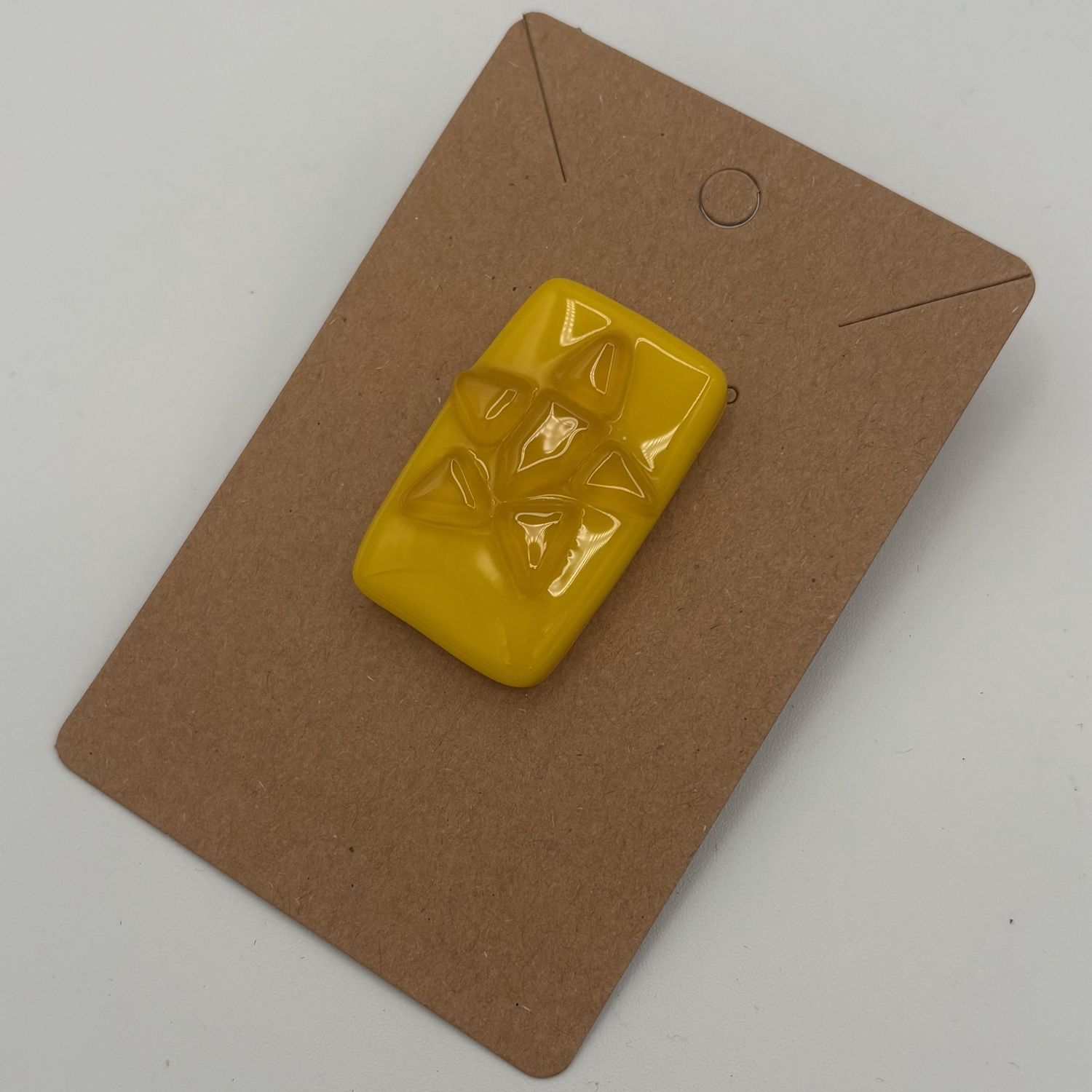 Jessica Bays, Fused Glass Pin, Yellow Star 2