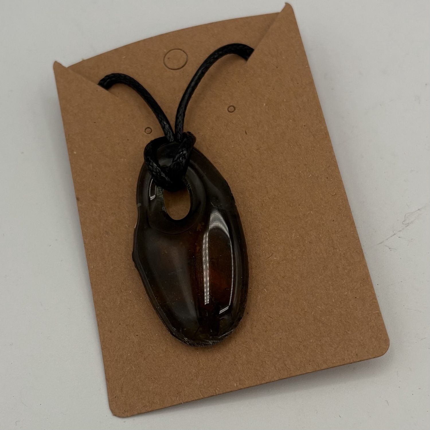 Alphonso Rowe, Fused Glass Pendant, Brown Design 1
