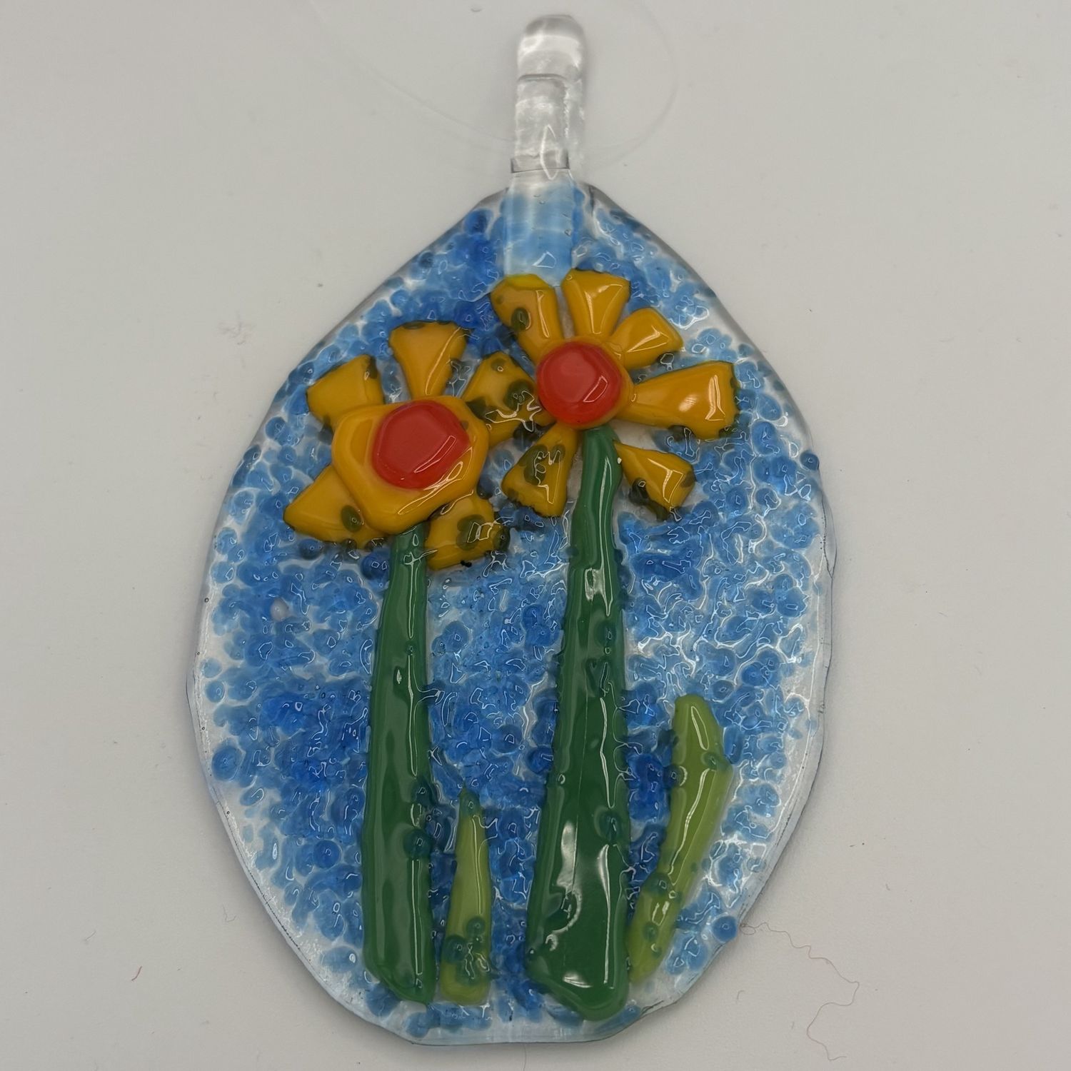 Melissa Powell, Fused Glass Suncatcher, Yellow Flowers