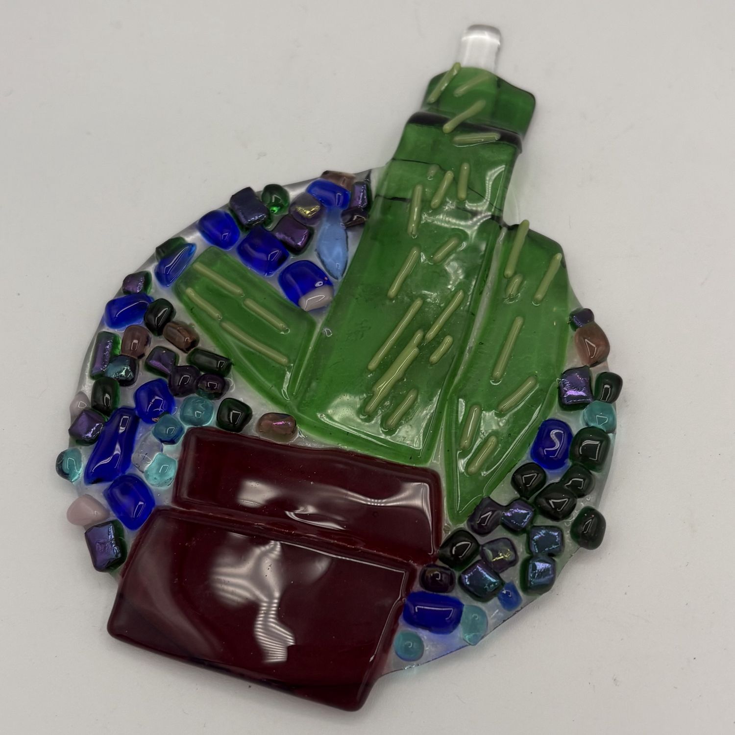 Alaina Weeks, Fused Glass Suncatcher, Potted Cactus