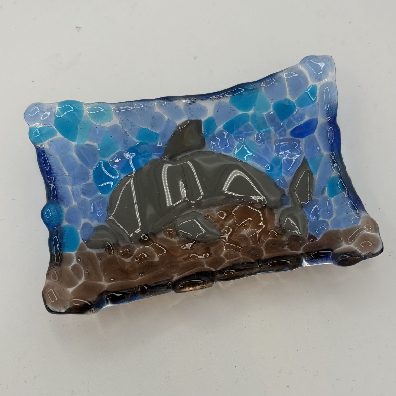 Alaina Weeks, Fused Glass Soap Dish, Dolphin
