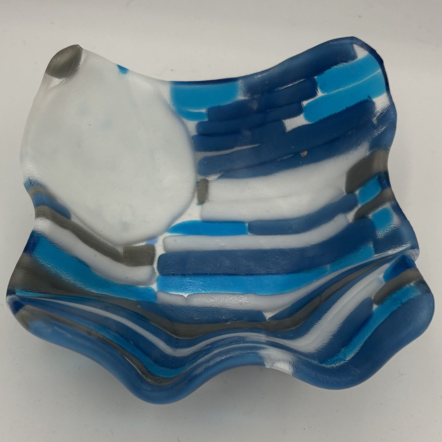 Alphonso Rowe, Fused Glass Drape, Moon in the Night Sky