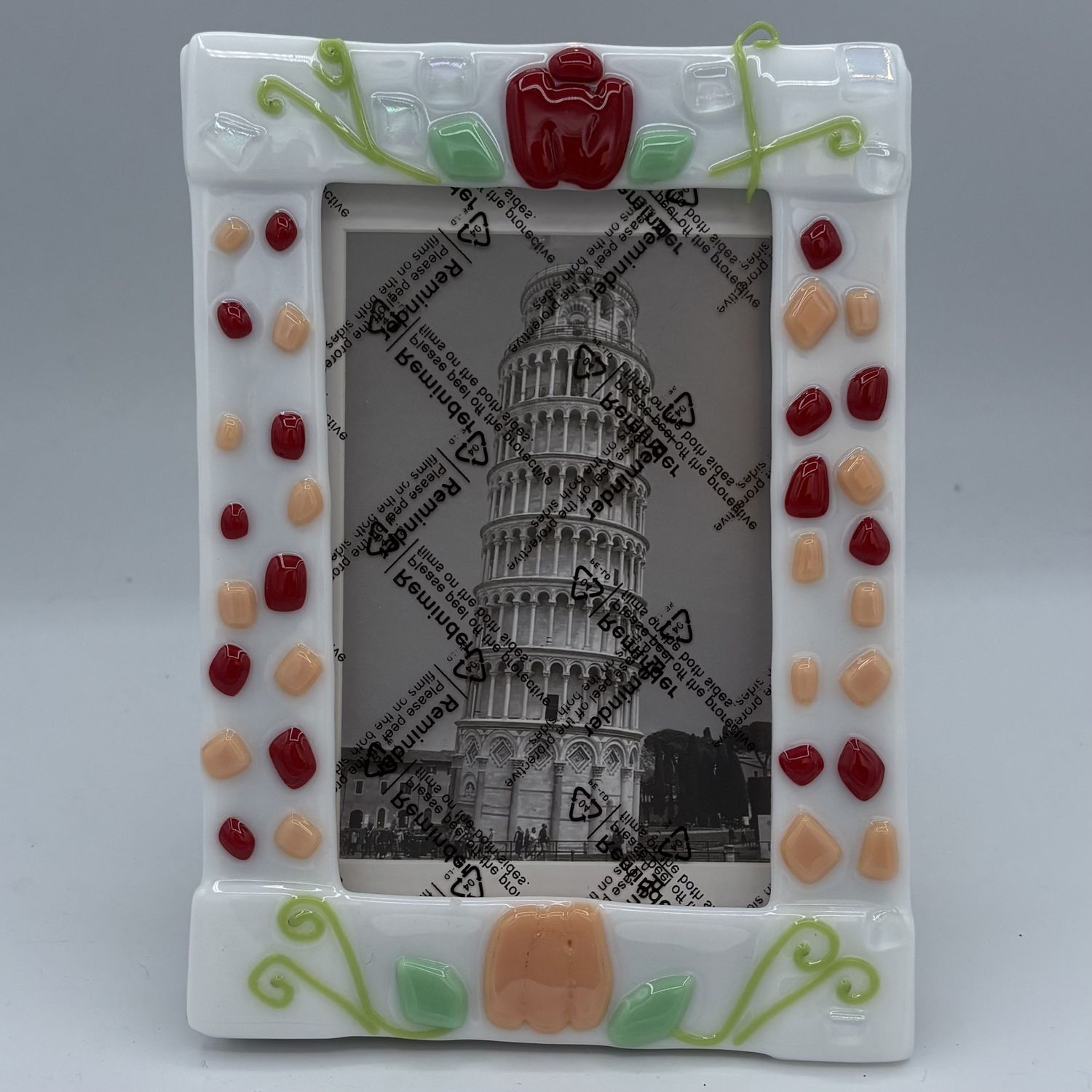 Andrea Walker, Fused Glass Frame, Floral Design