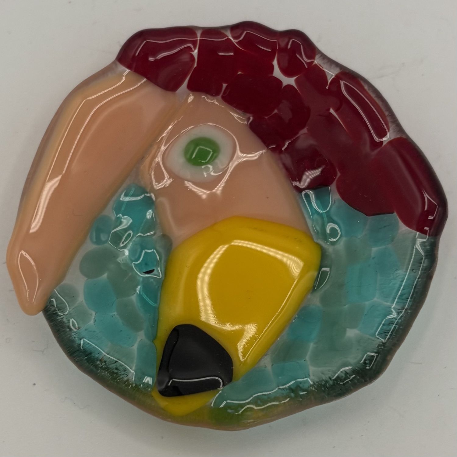 Alaina Weeks, Fused Glass Ring Dish, Flamingo